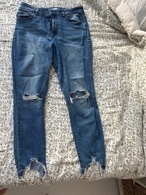 DL1961 Distressed Blue Skinny Jeans